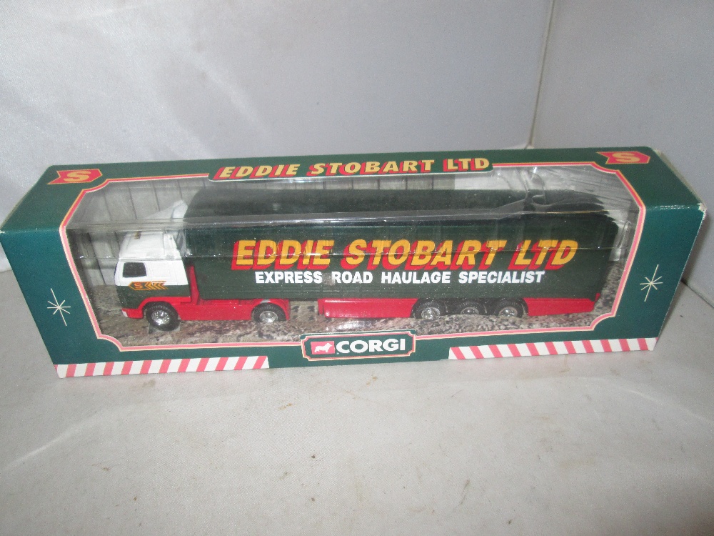 Die cast Corgi Eddie Stobart 5904 Volvo Curtainside Trailer (boxed near mint) & other Eddie Stobart