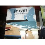 Vintage style painted metal advertising sign : St Ives