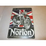 Painted metal sign Norton Motorcycles
