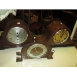 3 x oak case mantle clocks