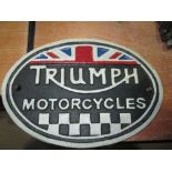 Cast iron advertising sign : Triumph