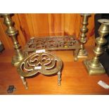 Various brassware : trivets,