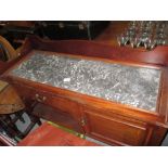 Edwardian mahogany inlaid marble top washstand