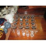 Decorative black and clear glassware