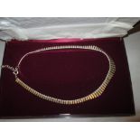 Modern continental silver necklace in presentation box