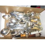 Box of assorted silver plated cutlery