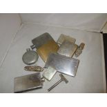 Box of assorted silver plated cigarette boxes,