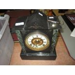Early 20th century slate mantle clock