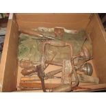 Vintage tools : brace and bits, spoke shaves etc.