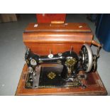 Vintage hand crank Singer sewing machine