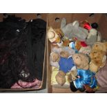 Box of clothes and box of teddy bears