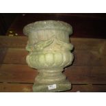 Composite stone garden urn