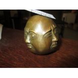 Chinese bronzed metal four faces paperweight