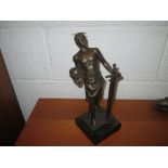 Modern bronzed metal figure of a Classical Warrior 30 cms