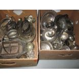 2 x boxes of assorted silver plated ware