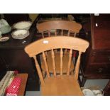 Pair of modern pine dining chairs