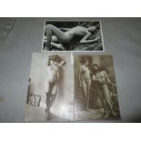 3 x early 20th century postcards of nudes