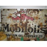 Vintage enamel sign : Gargoyle Mobil oil Vacuum Oils Ltd