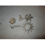 Assorted foreign silver filigree brooches