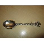 Burmese silver anointing spoon with serpent & Deity decoration 58 g