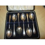 Set of six silver teaspoon in presentation case Sheffield Swan & Sons circa 1921 48 g