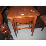 Retro teak nest of tables & picture