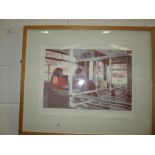 Mary Beresford William Ltd Edition print The Luggage rack & watercolour & one other print