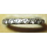 9 ct white gold ring set with paste, size 54, 1.