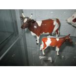 Beswick Ayrshire cow Ickham Bessie & calf