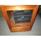 Sharp stereo in teak cabinet