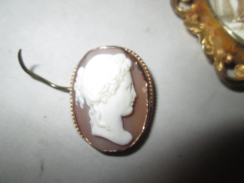 2 x Victorian cameo brooches (larger on pinchbeck) - Image 3 of 3