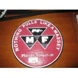 Cast metal advertising sign : Massey Ferguson Tractors