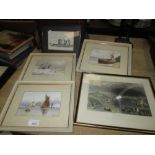 3 x late 19th century marine water colours by D Green : On the Barmouth,
