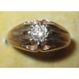 9 ct gold ring set with single diamond, size 52, 4.