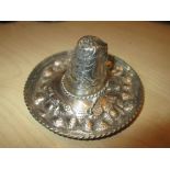 Mexican silver hat with repousse work decoration 17 g