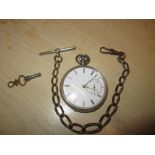 Silver cased late 19th century pocket watch,