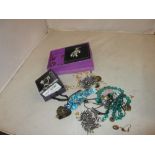 Bag of mixed costume jewellery, earrings, necklaces etc.