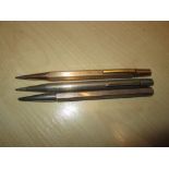 2 x vintage silver propelling pencils & rolled gold Yard O Led