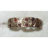 9 ct gold eternity ring set with rubies size 59, 3.