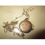 9 ct gold pendant photo locket & necklaces 6 g