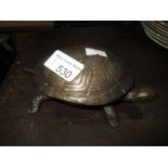 Bronzed metal turtle ringer ornament