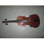 Early 20th century violin in ebonized wooden case (no makers label)