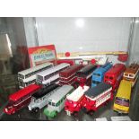 16 x assorted Corgi die cast toy cars & buses
