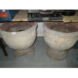 Pair of composite stone planters