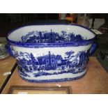 Victorian style blue and white footbath