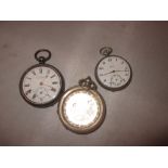 2 x vintage silver plated pocket watches Corma & Favor & pocket watch case