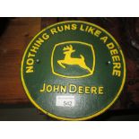 Cast metal advertising sign : John Deere