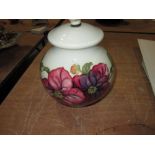 Vintage Moorcroft Clematis pattern table lamp with original shade