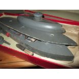 Vintage childs wooden model boat