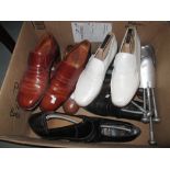 Box of assorted gentlemans shoes & trees (Loakes, Jones,